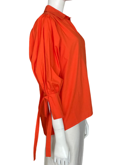 Camisa Molmol Mangas abullonadas Botones Naranja - Talla U