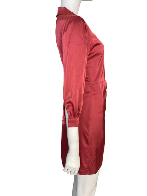 Vestido Greylin Satinado Manga larga Rojo - Talla S