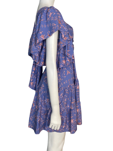 Vestido Duo Mar Estampado Mini Rosado - Talla S