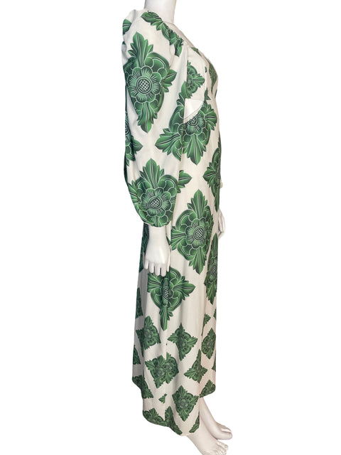 Vestido Leonor Rincon Estampado Geométrico Verde - Talla 4