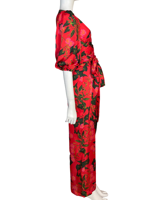 Conjunto Katleen Levy Estampado Satinado Rojo - Talla S
