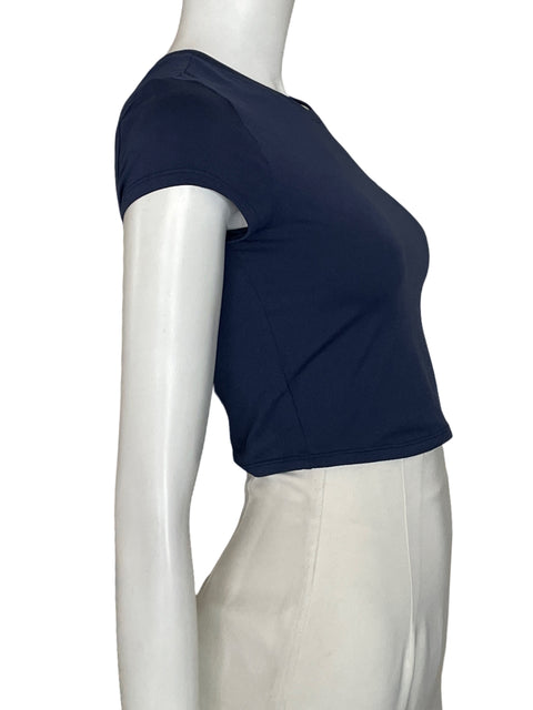 Top Alo Cuello redondo Manga corta Azul - Talla S