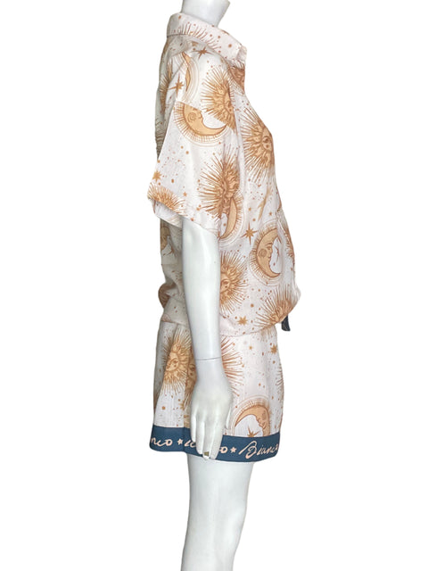 Conjunto Bianco Estampado Short/camisa Marrón - Talla XS