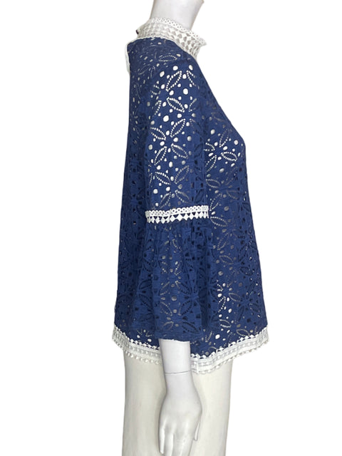 Blusa Cable & gauge de Algodón Tejido Troquelado Azul - Talla S