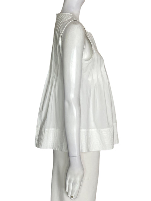 Blusa Only For you de Algodón Plisado Sin mangas Blanco - Talla S
