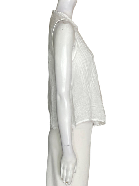 Blusa Zara de Algodón Tejido Mini Blanco - Talla XS