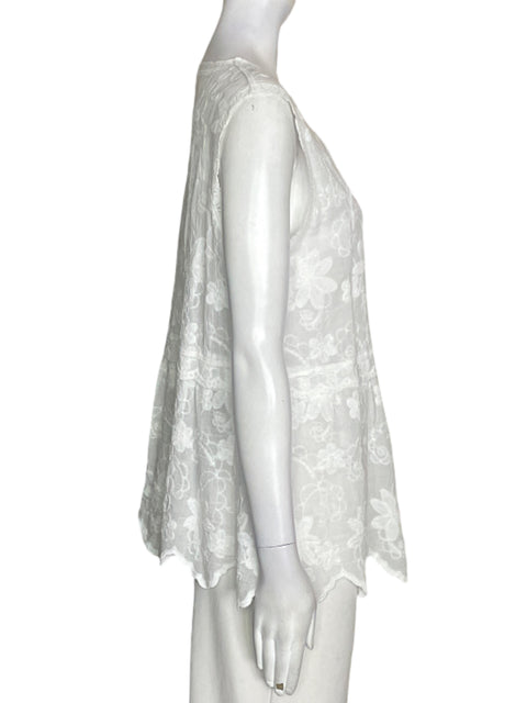 Blusa Huichang de Viscosa Bordado Suelto Blanco - Talla S