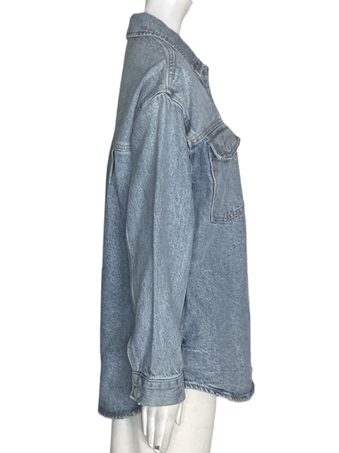 Chaqueta Pistola Bolsillo Manga larga Azul - Talla XS