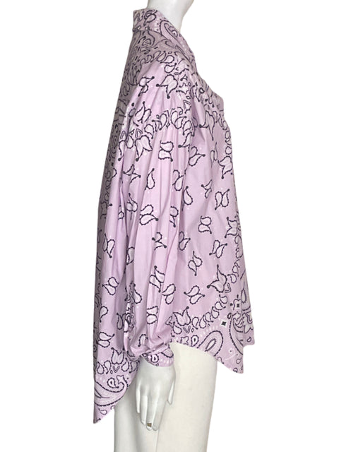 Camisa Essentiel antwerp de Algodón Estampado Botones Morado - Talla XS