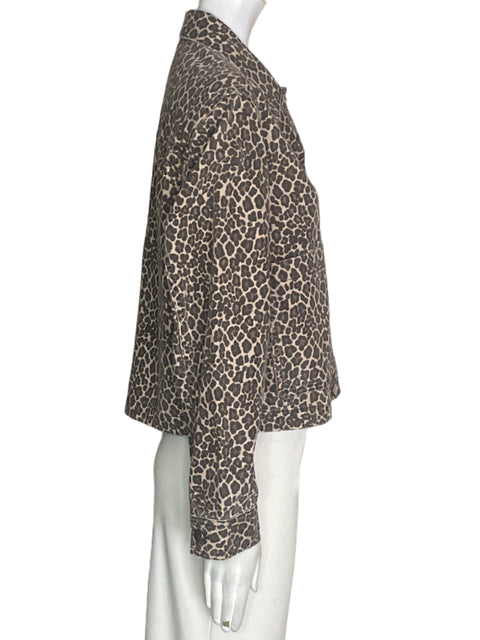 Chaqueta Madewell de Algodón Animal print Bolsillo Marrón - Talla S