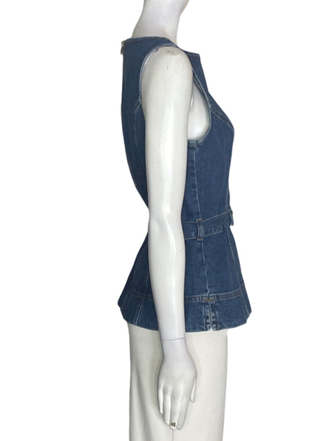Blusa Aligne de Algodón Fajon Sin mangas Azul - Talla 4
