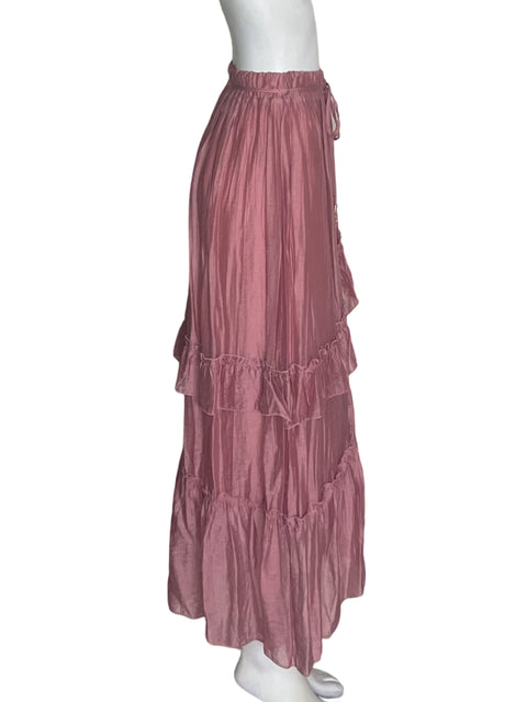 Falda Zara Ruchas Vuelos Rosado - Talla XS