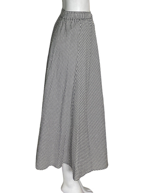 Falda Zara Cuadros Elastico Blanco - Talla XS