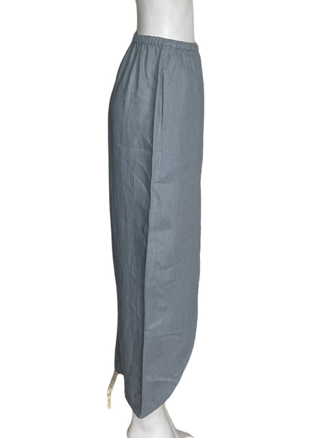 Pantalón Oysho de Lino Bombacho Capri Gris - Talla XS