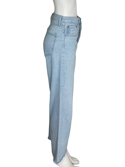 Pantalón Agolde de Algodón Recto Wide-leg Azul - Talla 24