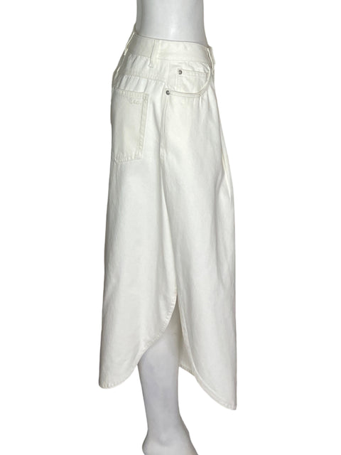 Pantalón Sea de Algodón Capri Plisado Blanco - Talla 2