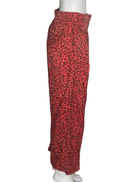 Pantalón Bimba Y Lola Animal print Bolsillo Naranja - Talla XS