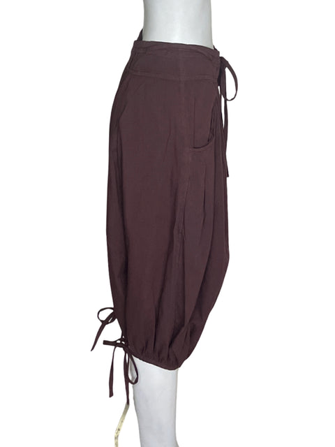 Pantalón Free People Capri Lasos Marrón - Talla XS