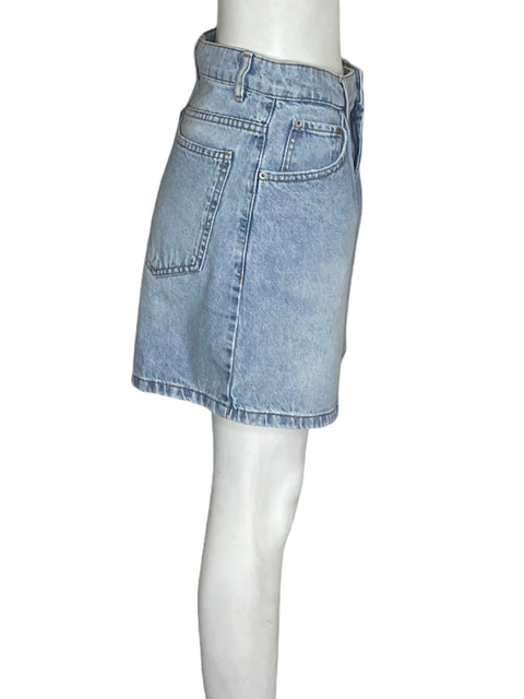 Short Zara de Algodón Bolsillo Zipper Azul - Talla 34