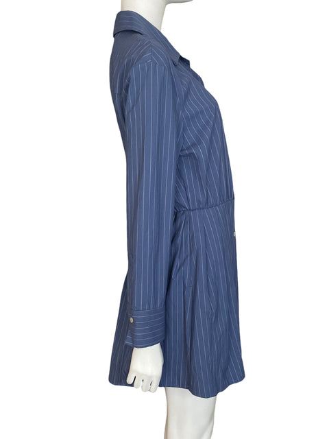 Camisero Zara Rayas Asimétrico Azul - Talla L