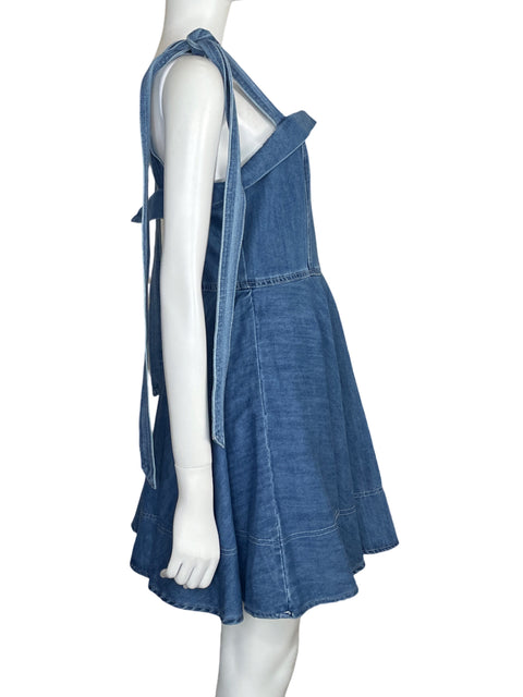 Vestido Lalavon Denim Acampanado Azul - Talla L