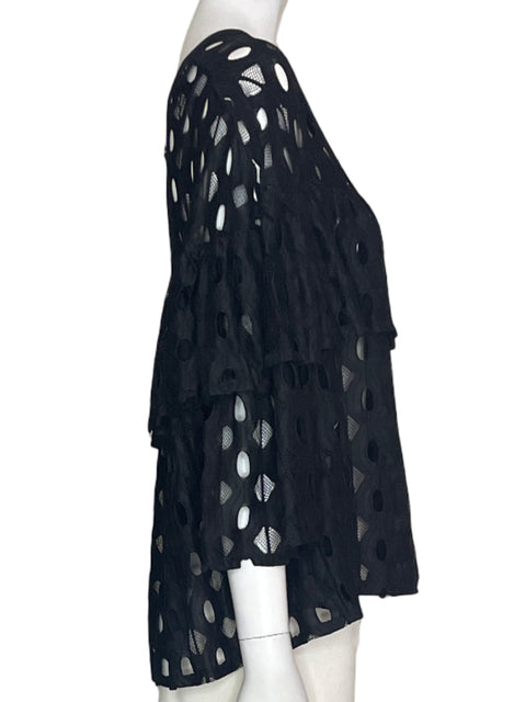 Blusa Eovvio Mallas Troquelado Negro - Talla XXL