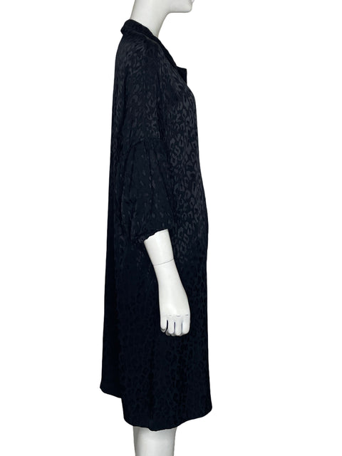 Vestido Azulu Midi Estampado Negro - Talla L