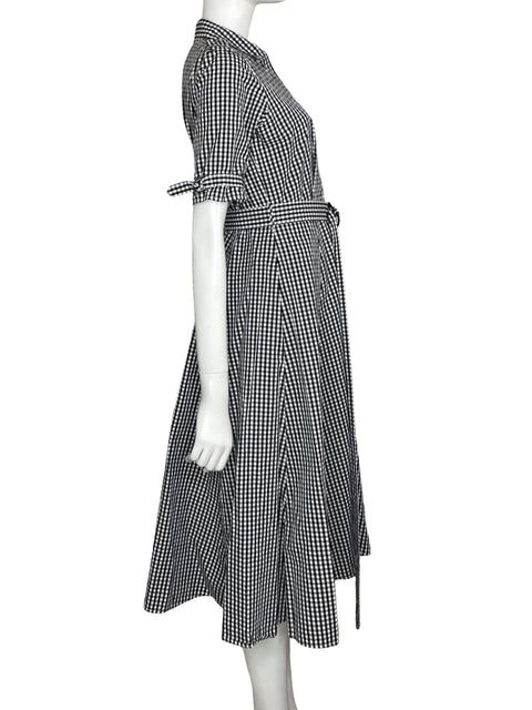 Vestido Calvin Klein Camisero Cuadros Blanco - Talla 2