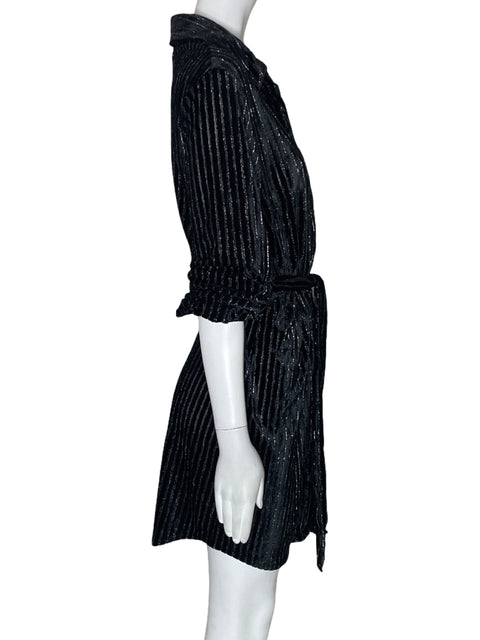 Vestido House Of Harlow 1960 Rayas Manga larga Brillo Gris - Talla M