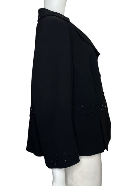 Blazer Tahari Apliques Negro - Talla 16