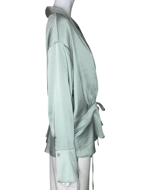 Blusa Express Cruzado Liso Verde - Talla L