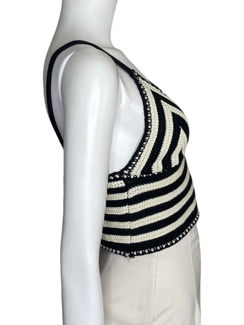 Top Tesoro Tps Crochet Crop Negro - Talla M