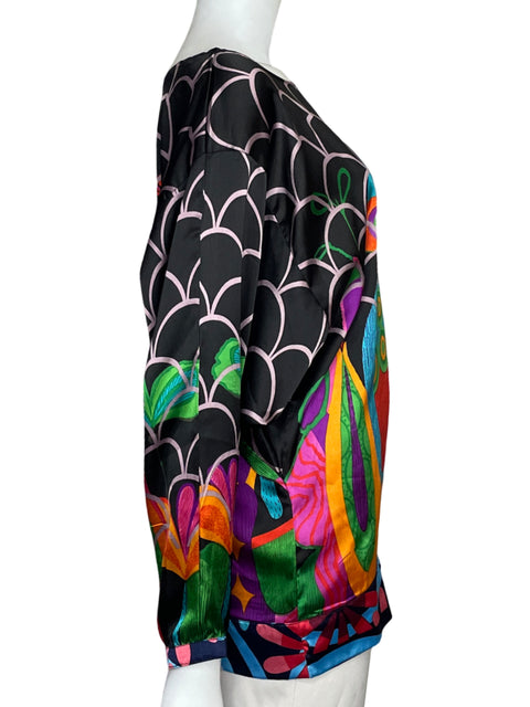 Blusa Desigual Satinada Estampada Negro - Talla S