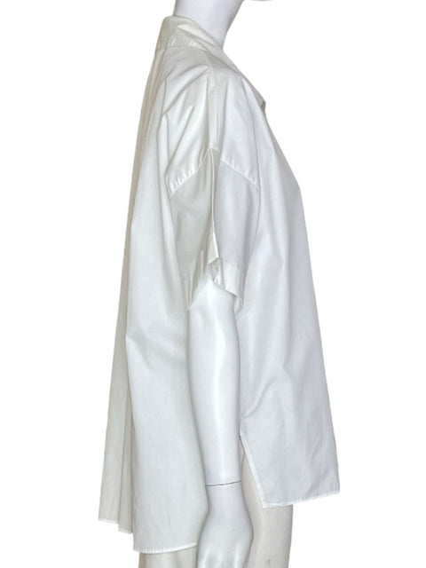 Blusa Zara Liso Recto Blanco - Talla XL