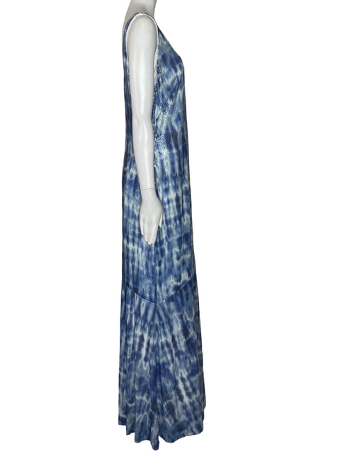 Vestido Ralph Lauren Sin mangas Lentejuelas Azul - Talla 12