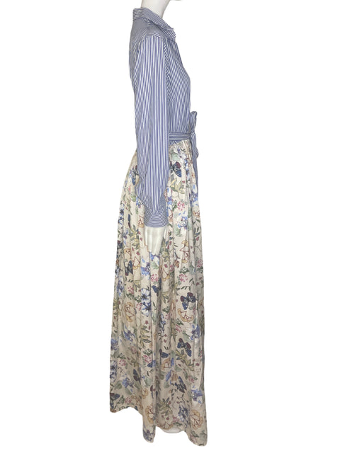 Vestido Fashionburo Rayas Estampado Azul - Talla 44