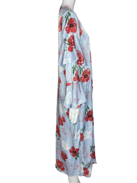 Chaleco Samar Zarzour Estampado Fluido Azul - Talla M