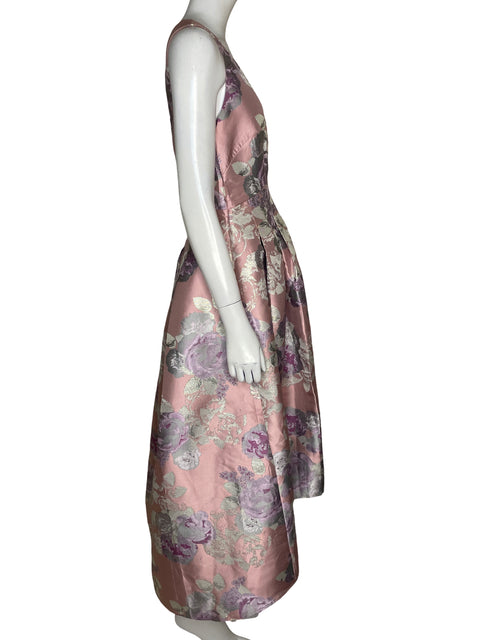 Vestido De Fiesta Eliza J Midi Brillo Rosado - Talla 8