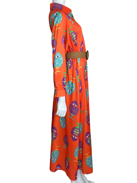 Vestido Tesoro Tps Camisero maxi Peces Naranja - Talla U