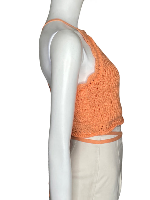 Top Hollister Crochet Crop Naranja - Talla M