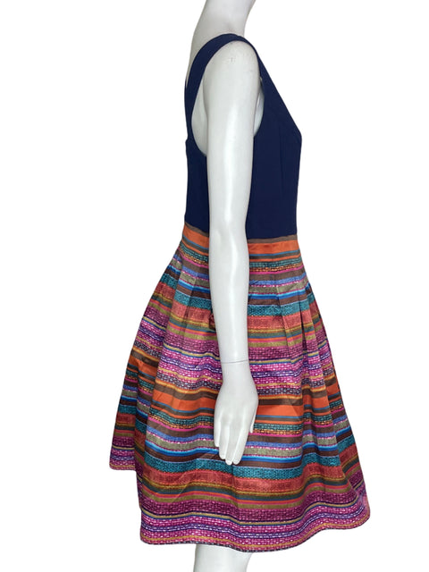 Vestido Cece Estampado Plisado Azul - Talla 4