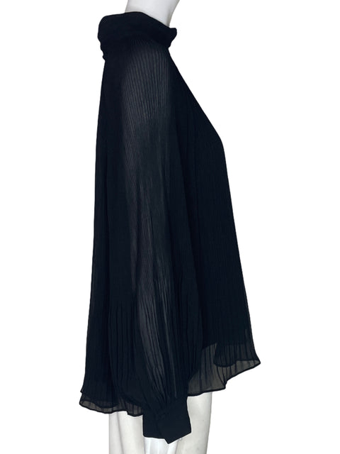 Blusa Banana Republic Plisado Fluido Negro - Talla L
