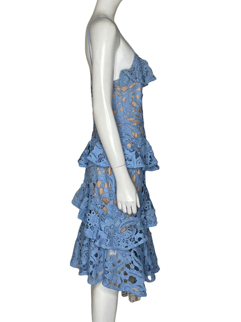 Vestido Cooper St Midi Encaje Azul - Talla 6