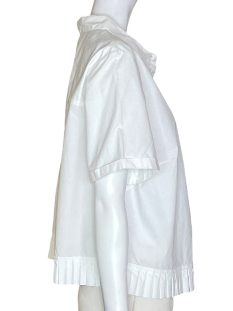 Blusa Limited Liso Plisado Blanco - Talla 16