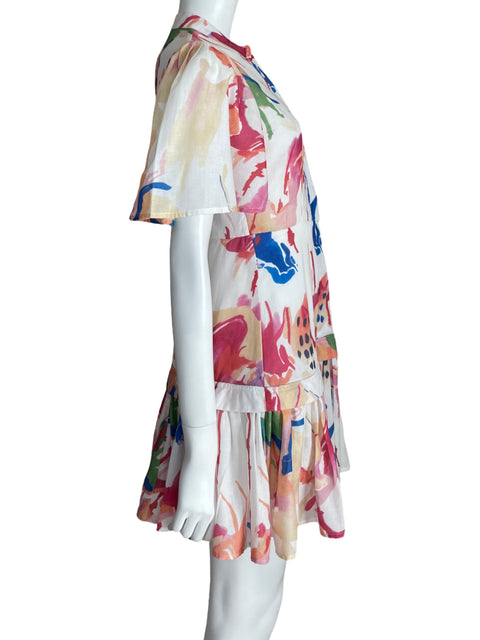 Vestido Rompe El Molde Mini Camisero Blanco - Talla S