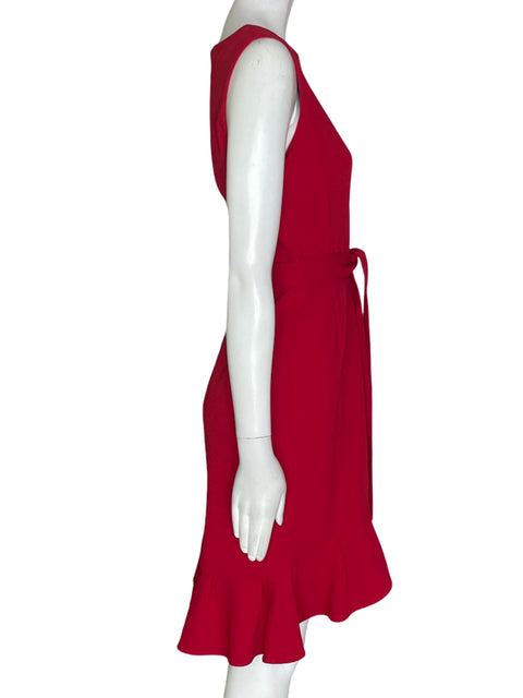 Vestido Calvin Klein Midi Ruchas Rojo - Talla 4
