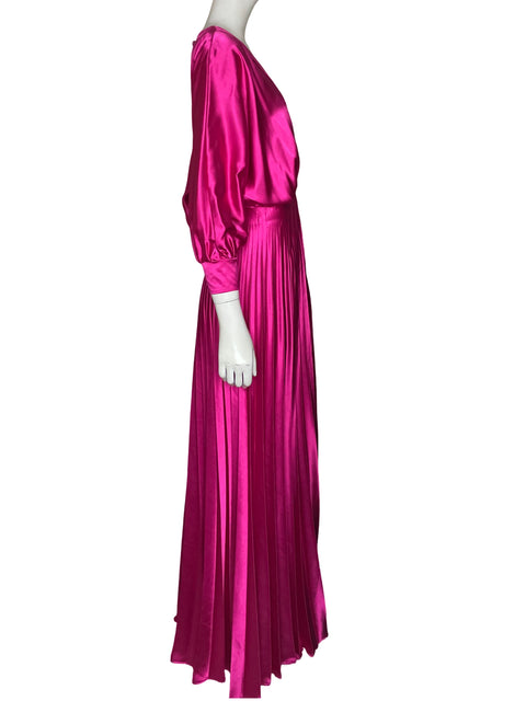 Vestido Silvia Tcherassi Maxi Satinado Fucsia - Talla XS