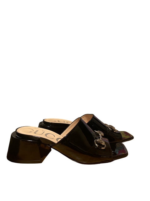 Sandalia Gucci Horsebit Tacón bajo Negro - Talla 5.5