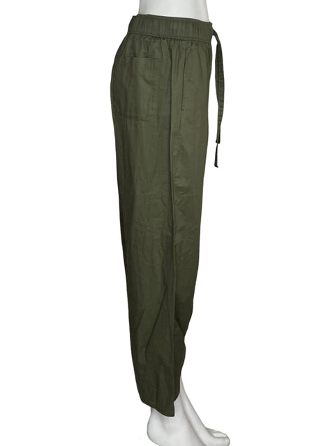 Pantalón Zara Wide-leg Bolsillos Verde - Talla L