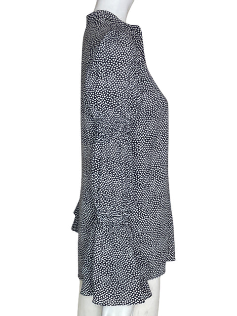 Blusa Michael Kors Estampado Botones Negro - Talla XS